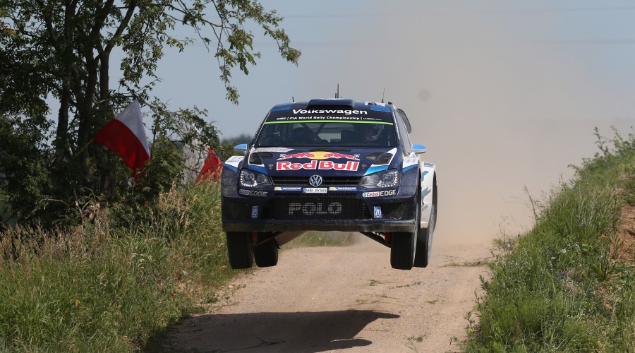 MIKOLAJKI,POLAND,04.JUL.15 - MOTORSPORT, RALLY - FIA WRC, Rally Poland. Image shows Sebastien Ogier and Julien Ingrassia (FRA/ VW). Photo: GEPA pictures/ XPB Images/ Photo4 - ATTENTION - COPYRIGHT FOR AUSTRIAN CLIENTS ONLY