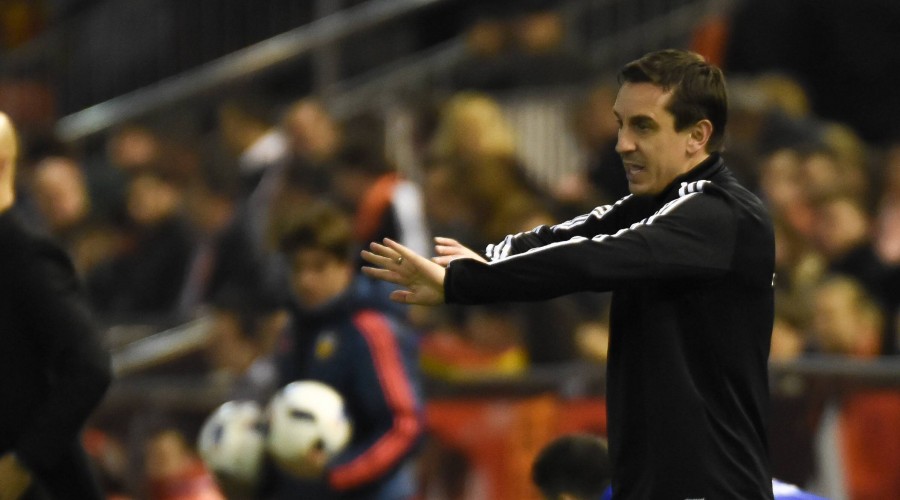Valencia s coach Gary Neville during Spain King Cup match. December 16, 2015. PUBLICATIONxINxGERxSUIxAUTxPOLxDENxNORxSWExONLY (2015121623)

Valencia s Coach Gary Neville during Spain King Cup Match December 16 2015 PUBLICATIONxINxGERxSUIxAUTxPOLxDENxNORxSWExONLY