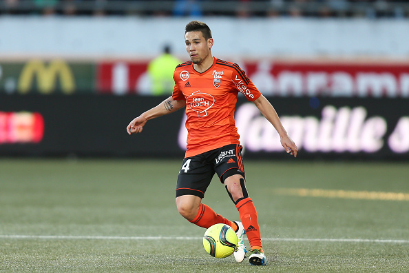 Raphael Guerreiro of Lorient during the French Ligue 1 between Lorient and Toulouse at Stade du Moustoir on April 16, 2016 in Lorient, France. (Photo by Vincent Michel / Icon Sport) (Photo by Vincent Michel/Icon Sport via Getty Images)