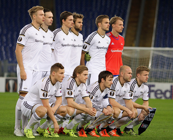 ROME, ITALY - OCTOBER 22:  Rosenborg BK team poses during the UEFA Europa League group G match between SS Lazio and Rosenborg BK at Stadio Olimpico on October 22, 2015 in Rome, Italy.  (Photo by Paolo Bruno/Getty Images)