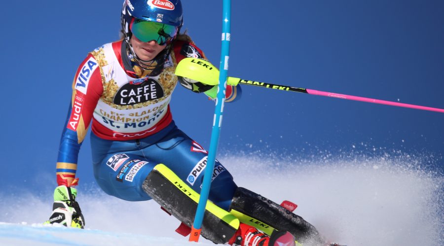 SANKT MORITZ,SWITZERLAND,18.FEB.17 - ALPINE SKIING - FIS Alpine World Ski Championships, slalom, ladies. Image shows Mikaela Shiffrin (USA). Photo: GEPA pictures/ Christian Walgram