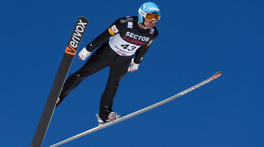 OSLO,NORWAY,10.MAR.17 - NORDIC SKIING, NORDIC COMBINED, SKI JUMPING - FIS World Cup, Holmenkollen, large hill, training and qualification. Image shows Wilhelm Denifl (AUT). Photo: GEPA pictures/ Philipp Brem