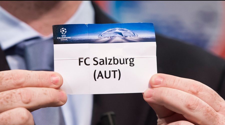 NYON,SWITZERLAND,17.JUL.15 - SOCCER - UEFA Champions League, third qualifying round draw. Image shows the ticket of Red Bull Salzburg. Photo: GEPA pictures/ EQ Images/ Pascal Muller - ATTENTION - COPYRIGHT FOR AUSTRIAN CLIENTS ONLY