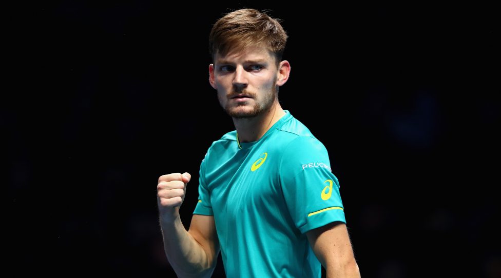 LONDON, ENGLAND - NOVEMBER 19:  David Goffin of Belgium celebrates during the singles final against Grigor Dimitrov of Bulgaria during day eight of the 2017 Nitto ATP World Tour Finals at O2 Arena on November 19, 2017 in London, England.  (Photo by Clive Brunskill/Getty Images)