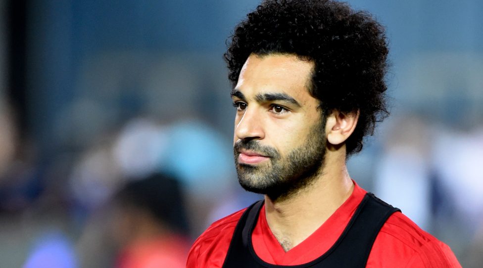 Egypt's national team footballer and Liverpool's forward Mohamed Salah takes part in the final practice training session at Cairo international stadium in Cairo on June 9, 2018. - Liverpool star Mohamed Salah turned up for Egypt training in Cairo on Saturday ahead of the Pharaohs' departure for the World Cup in Russia but didn't take part, AFP witnessed. (Photo by Khaled DESOUKI / AFP)        (Photo credit should read KHALED DESOUKI/AFP/Getty Images)