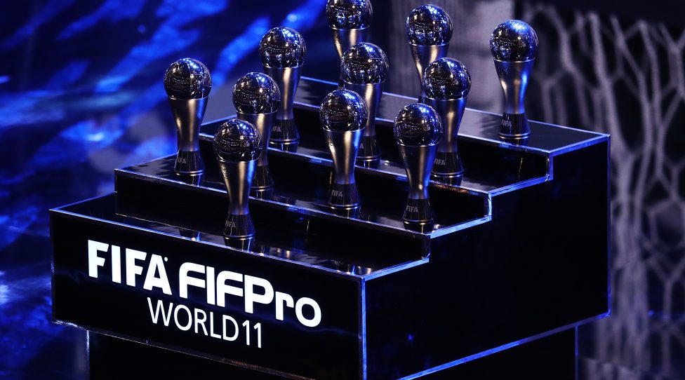 LONDON, ENGLAND - OCTOBER 23:  The Fifa FifPro World XI trophy's during The Best FIFA Football Awards Show on October 23, 2017 in London, England.  (Photo by Bryn Lennon/Getty Images)