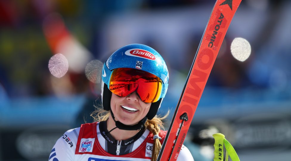 CORTINA D AMPEZZO,ITALY,20.JAN.19 - ALPINE SKIING - FIS World Cup, Super G, ladies. Image shows Mikaela Shiffrin (USA). Keywords: Milka.  Photo: GEPA pictures/ Thomas Bachun