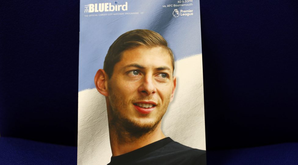 CARDIFF, WALES - FEBRUARY 02: The match day programme is seen with a picture of Emiliano Sala in tribute to him prior to the Premier League match between Cardiff City and AFC Bournemouth at Cardiff City Stadium on February 2, 2019 in Cardiff, United Kingdom.  (Photo by Michael Steele/Getty Images)