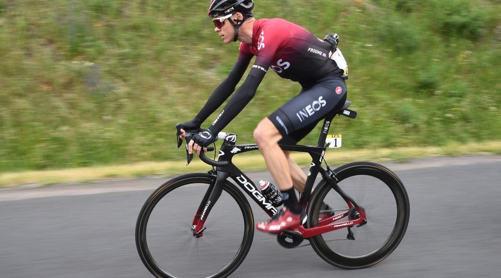 Team Ineos rider Great Britain's Christopher Froome rides during the third stage of the 71st edition of the Criterium du Dauphine cycling race, 177 km between Le Puy-en-Velay and Riom on June 11, 2019. (Photo by Anne-Christine POUJOULAT / AFP)        (Photo credit should read ANNE-CHRISTINE POUJOULAT/AFP/Getty Images)