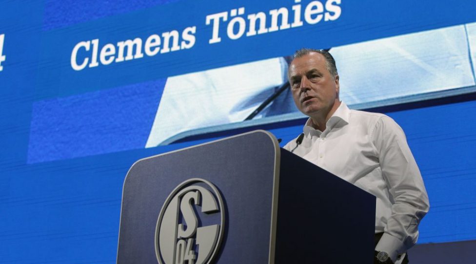 GELSENKIRCHEN, GERMANY - JUNE 30: Clemens Tonnies of FC Schalke 04 look on during the FC Schalke 04 annual meeting at Veltins-Arena on June 30, 2019 in Gelsenkirchen, Germany. (Photo by TF-Images/Getty Images)