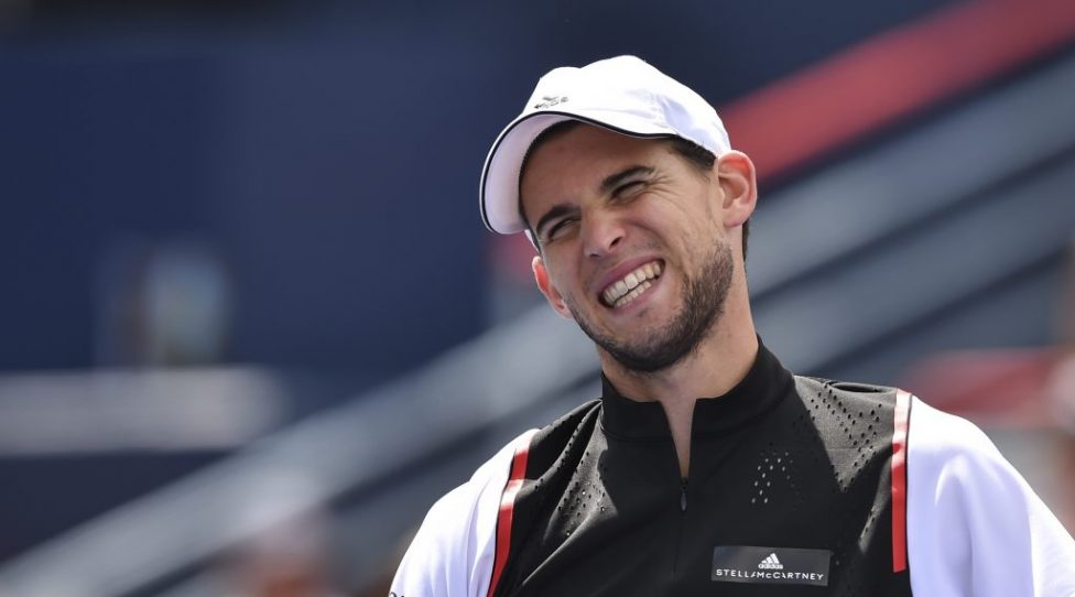 MONTREAL, QC - AUGUST 09:  Dominic Thiem of Austria reacts after losing a point against Daniil Medvedev of Russia during day 8 of the Rogers Cup at IGA Stadium on August 9, 2019 in Montreal, Quebec, Canada.  Daniil Medvedev of Russia defeated Dominic Thiem of Austria 6-3, 6-1.  (Photo by Minas Panagiotakis/Getty Images)