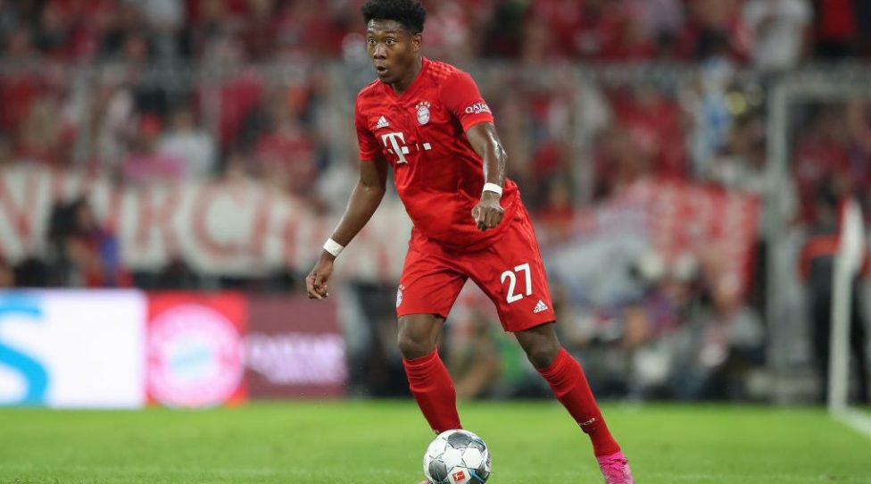 MUNICH, GERMANY - AUGUST 16: David Alaba of FC Bayern Muenchen in action during the Bundesliga match between FC Bayern Muenchen and Hertha BSC at Allianz Arena on August 16, 2019 in Munich, Germany. (Photo by Christian Kaspar-Bartke/Bongarts/Getty Images)