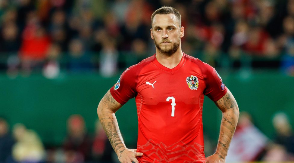 VIENNA, AUSTRIA - OCTOBER 10: Marko Arnautovic of Austria looks on during the UEFA Euro 2020 qualifier between Austria and Israel on October 10, 2019 in Vienna, Austria. (Photo by TF-Images/Getty Images)