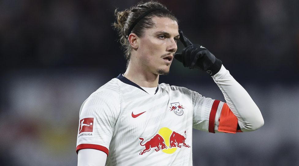 LEIPZIG, GERMANY - JANUARY 18: Marcel Sabitzer of RB Leipzig looks on during the Bundesliga match between RB Leipzig and 1. FC Union Berlin at Red Bull Arena on January 18, 2020 in Leipzig, Germany. (Photo by Maja Hitij/Bongarts/Getty Images)
