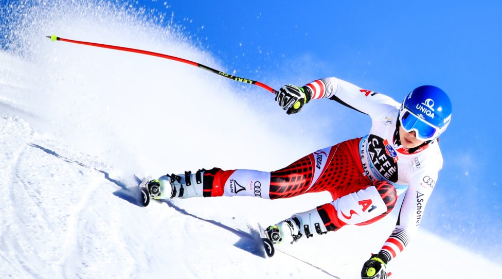 CRANS MONTANA,SWITZERLAND,20.FEB.20 - ALPINE SKIING - FIS World Cup, downhill training, ladies. Image shows Christine Scheyer (AUT). Photo: GEPA pictures/ Mario Buehner