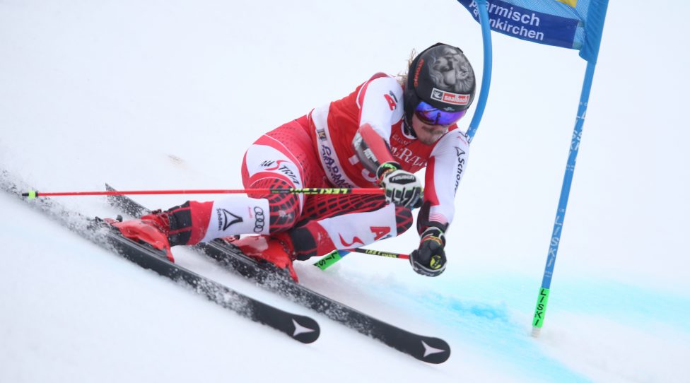 GARMISCH-PARTENKIRCHEN,GERMANY,02.FEB.20 - ALPINE SKIING - FIS World Cup, giant slalom, men. Image shows Manuel Feller (AUT). Photo: GEPA pictures/ Harald Steiner