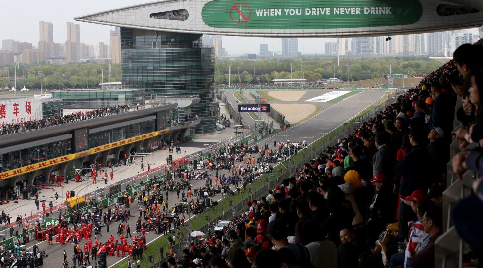 SHANGHAI, CHINA - APRIL 14: A general view of the grid before the F1 Grand Prix of China at Shanghai International Circuit on April 14, 2019 in Shanghai, China. (Photo by Charles Coates/Getty Images)