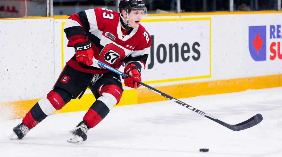 OTTAWA,CANADA12.JAN.20 - ICE HOCKEY - OHL, Ontario Hockey League, Ottawa 67s vs Owen Sound Attack. Image shows Marco Rossi (Ottawa). Photo: GEPA pictures/ ZUMA Press/ Richard A. Whittaker - ATTENTION - COPYRIGHT FOR AUSTRIAN CLIENTS ONLY - FOR EDITORIAL USE ONLY