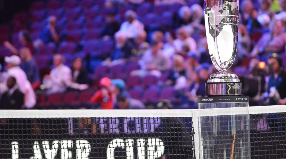 September 21, 2018 - Chicago, Illinois, United States - The Laver Cup trophy at the 2018 Laver Cup tennis event in Chicago. Tennis 2018: Laver Cup PUBLICATIONxINxGERxSUIxAUTxONLY - ZUMAl132 20180921_zap_l132_001 Copyright: xChristopherxLevyx