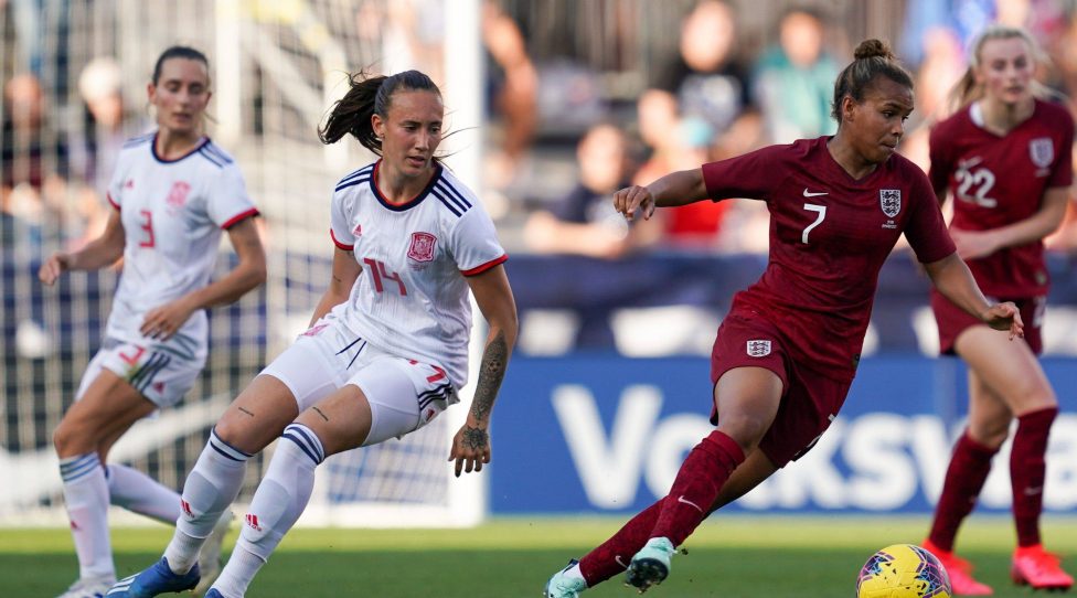 FRISCO. USA. MAR 11: Nikita Parris of England right goes forward during the 2020 SheBelieves Cup Women s International Friendly, Länderspiel, Nationalmannschaft football match between England Women vs Spain Women at Toyota Stadium in Frisco, Texas, USA. ***No commericial use*** Photo by Daniela Porcelli/SPP England Women vs Spain Women, 2020 SheBelieves Cup, Toyota Stadium, Frisco, Texas, USA - 11 March 2020 PUBLICATIONxNOTxINxBRA