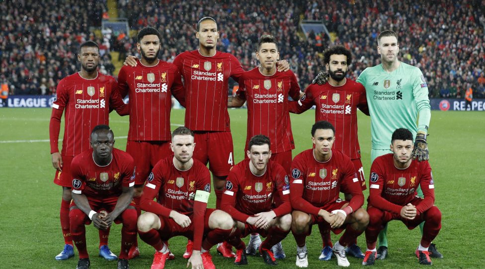 Back row from Left: Georginio Wijnaldum, Joe Gomez, Virgil van Dijk, Roberto Firmino, Mohamed Salah, Adrian. Front row from left: Sadio Mane, Jordan Henderson, Andrew Robertson, Trent Alexander-Arnold and Alex Oxlade-Chamberlain of Liverpool during the UEFA Champions League match at Anfield, Liverpool. Picture date: 11th March 2020. Picture credit should read: Darren Staples/Sportimage PUBLICATIONxNOTxINxUK SPI-0539-0022