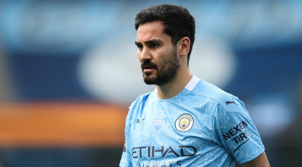 MANCHESTER, ENGLAND - JULY 26: Ilkay Gundogan of Manchester City during the Premier League match between Manchester City and Norwich City at Etihad Stadium on July 26, 2020 in Manchester, United Kingdom. (Photo by Robbie Jay Barratt - AMA/Getty Images)