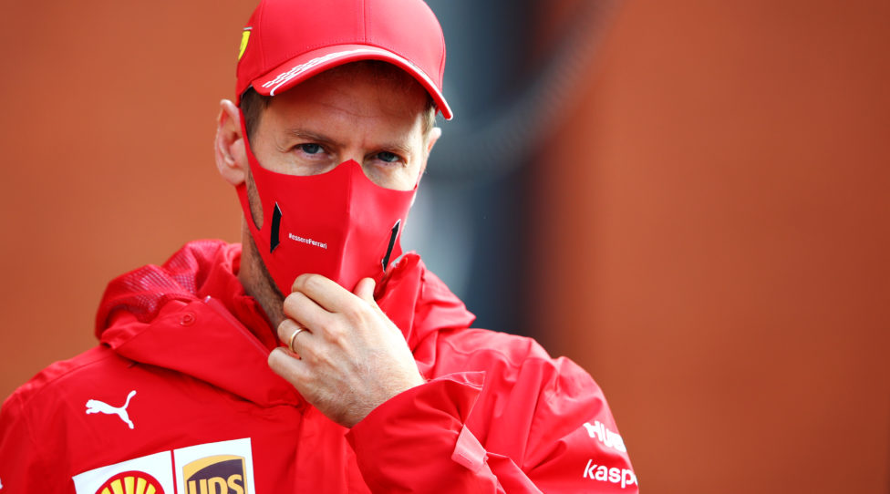 SPA, BELGIUM - AUGUST 30: Sebastian Vettel of Germany and Ferrari walks in the Paddock before the F1 Grand Prix of Belgium at Circuit de Spa-Francorchamps on August 30, 2020 in Spa, Belgium. (Photo by Mark Thompson/Getty Images)