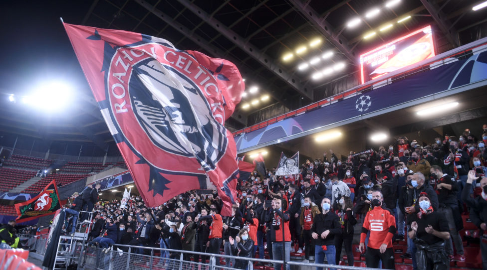 RENNES,FRANCE,20.OCT.20 - SOCCER - UEFA Champions League, group stage, Stade Rennais FC vs FK Krasnodar. Image shows fans of Rennes. Photo: GEPA pictures/ Panoramic/ Philippe Lecoeur - ATTENTION - COPYRIGHT FOR AUSTRIAN CLIENTS ONLY