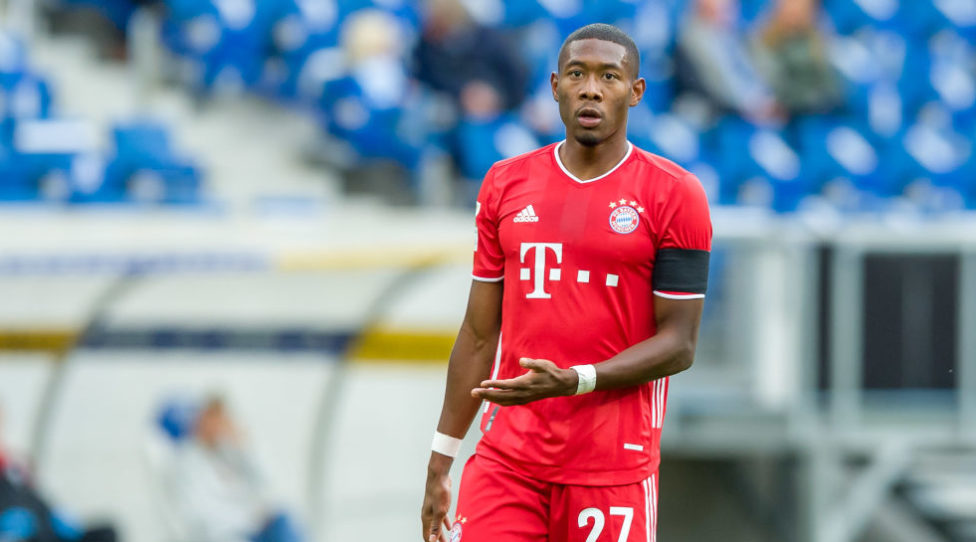 SINSHEIM, GERMANY - SEPTEMBER 27: (BILD ZEITUNG OUT) David Alaba of Bayern Muenchen looks on during the Bundesliga match between TSG Hoffenheim and FC Bayern Muenchen at PreZero-Arena on September 27, 2020 in Sinsheim, Germany. (Photo by Mario Hommes/DeFodi Images via Getty Images)