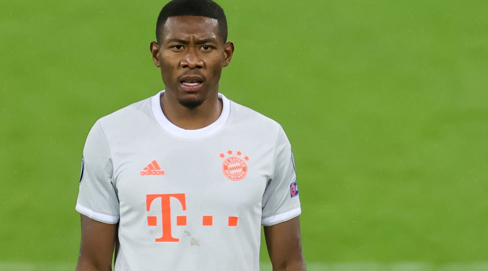 SALZBURG, AUSTRIA - NOVEMBER 03: (BILD ZEITUNG OUT) David Alaba of Bayern Muenchen looks on during the UEFA Champions League Group A stage match between RB Salzburg and FC Bayern Muenchen at Red Bull Arena on November 3, 2020 in Salzburg, Austria. (Photo by Roland Krivec/DeFodi Images via Getty Images)