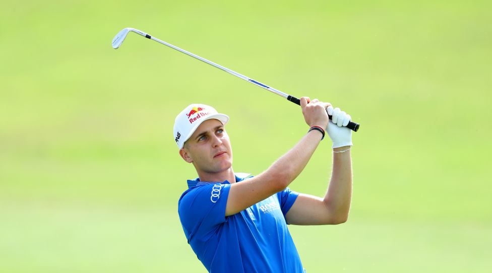 MALELANE, SOUTH AFRICA - NOVEMBER 26: Matthias Schwab of Austria plays his second shot on the 14th hole during Day One of the Alfred Dunhill Championship at Leopard Creek Country Golf Club on November 26, 2020 in Malelane, South Africa. (Photo by Warren Little/Getty Images)