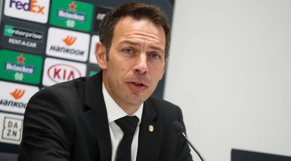 VIENNA,AUSTRIA,04.NOV.20 - SOCCER - UEFA Europa League, group stage, SK Rapid Wien vs Dundalk FC, preview, press conference Rapid. Image shows manager Christoph Peschek (Rapid). Photo: GEPA pictures/ Philipp Brem