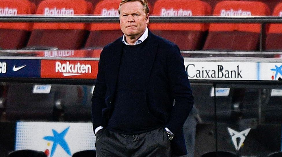 VALENCIA, SPAIN - DECEMBER 13: Ronald Koeman of FC Barcelonaa during the La Liga Santander match between FC Barcelona and Levante CF at Camp Nou on december 13, 2020 in Barcelona, Spain (Photo by Pablo Morano/BSR Agency/Getty Images)