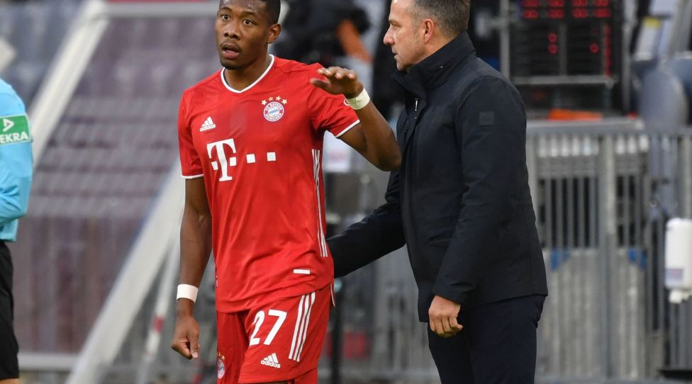 Fussball 1. Bundesliga/ FC Bayern Muenchen - SV Werder Bremen 1-1 Hans Dieter Flick Hansi ,Trainer Bayern Muenchen mit David ALABA Bayern Muenchen. Fussball 1. Bundesliga Saison 2020/2021,8.Spieltag,Spieltag08, FC Bayern Muenchen - SV Werder Bremen 1-1 am 21.11.2020 ALLIANZ ARENA. DFL REGULATIONS PROHIBIT ANY USE OF PHOTOGRAPHS AS IMAGE SEQUENCES AND/OR QUASI-VIDEO.EDITORIAL USE ONLY. Nur fuer journalistische Zwecke  Muenchen Bayern Deutschland *** Football 1 Bundesliga FC Bayern Muenchen SV Werder Bremen 1 1 Hans Dieter Flick Hansi ,Trainer Bayern Muenchen with David ALABA Bayern Muenchen Football 1 Bundesliga Season 2020 2021,8 Matchday,Matchday08, FC Bayern Muenchen SV Werder Bremen 1 1 am 21 11 2020 ALLIANZ ARENA DFL REGULATIONS PROHIBIT ANY USE OF PHOTOGRAPHS AS IMAGE SEQUENCES AND OR QUASI VIDEO EDITORIAL USE ONLY For journalistic purposes only  Muenchen Bayern Germany Poolfoto SvenSimon ,EDITORIAL USE ONLY