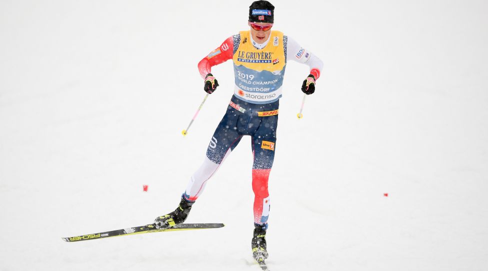 OBERSTDORF,GERMANY,05.MAR.21 - NORDIC SKIING, CROSS COUNTRY - FIS Nordic World Ski Championships, 4x10km relay, men. Image shows  Johannes Hoesflot Klaebo (NOR). Photo: GEPA pictures/ Johanna Lundberg