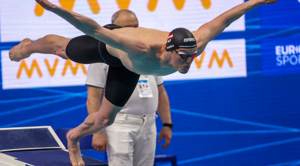 BUDAPEST,HUNGARY,17.MAY.21 - SWIMMING - LEN European Championships, 400m freestyle, men. Image shows Felix Auboeck (AUT). Photo: GEPA pictures/ Philipp Brem