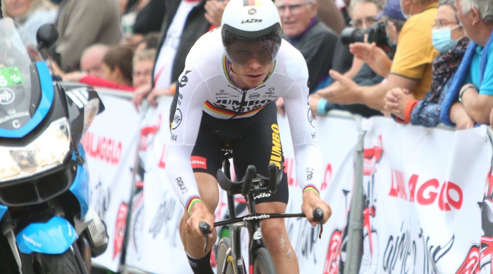 TONY MARTIN of JUMBO - VISMA during the Tour de France 2021, Cycling race stage 5, time trial, Change - Laval 27,2 Km on June 30, 2021 in Laval, France *** TONY MARTIN of JUMBO VISMA during the Tour de France 2021, Cycling race stage 5, time trial, Change Laval 27,2 Km on June 30, 2021 in Laval, France Copyright: LaurentxLairys