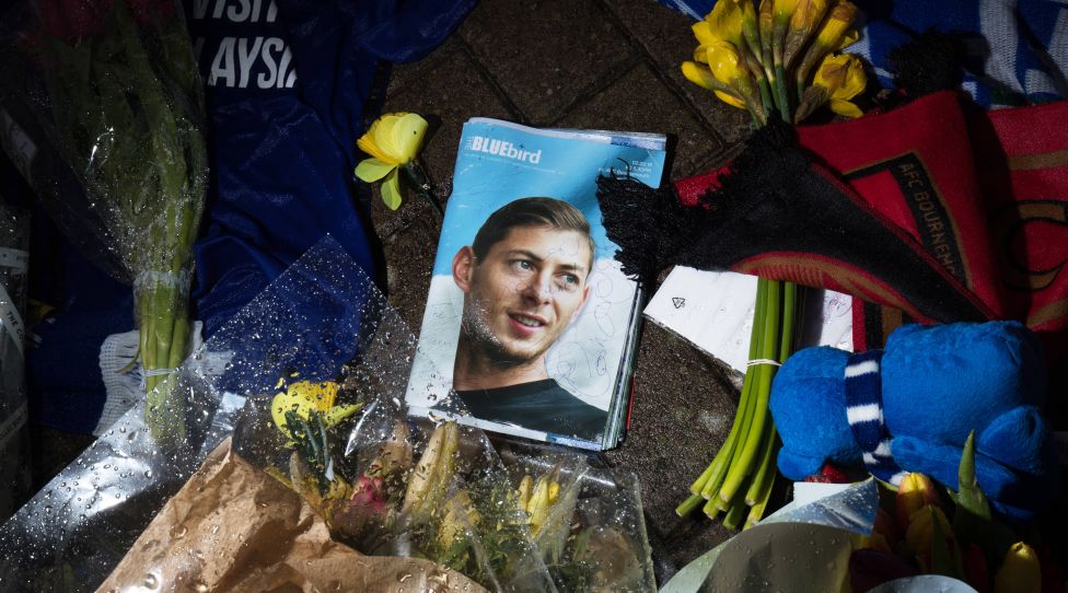 October 18, 2021, Cardiff, UK: File photo dated 08/02/19 of tributes at Cardiff City Stadium for Emiliano Sala. A man is facing trial in connection with a plane crash which killed Argentinian footballer Emiliano Sala. Issue date: Monday October 18, 2021. Cardiff UK PUBLICATIONxINxGERxSUIxAUTxONLY - ZUMAp134 20211018_zba_p134_009 Copyright: xAaronxChownx