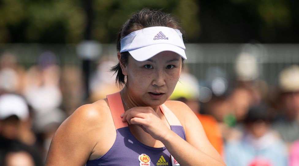 200121 -- MELBOURNE, Jan. 21, 2020 -- Peng Shuai of China reacts during the women s singles first round match against Hibino Nao of Japan at the Australian Open tennis championship in Melbourne, Australia on Jan. 21, 2020. Photo by /Xinhua SPAUSTRALIA-MELBOURNE-TENNIS-AUSTRALIAN OPEN-DAY 2 BaixXue PUBLICATIONxNOTxINxCHN