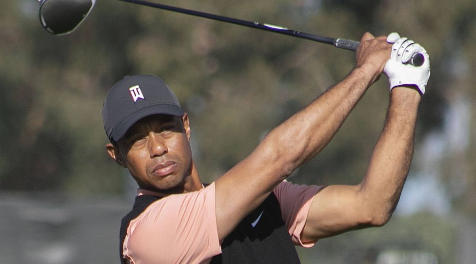 February 23, 2021, Pacific Palisades, California, USA: Golfer, Tiger Woods injured in an auto roll-over in Rancho Palos Verdes, California. FILE PHOTO: Tiger Woods during Round 1 of the PGA, Golf Herren Tour Genesis Invitational on Thursday February 13, 2020 at The Riviera Country Club in Pacific Palisades, California. /PI Pacific Palisades USA - ZUMAp124 20210223_zaa_p124_006 Copyright: xJAVIERxROJASx
