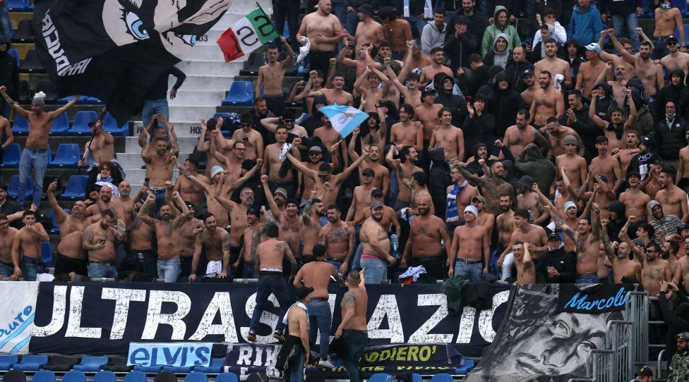 Bergamo 30/10/2021 - campionato di calcio serie A / Atalanta-Lazio / foto Image nella foto: tifosi Lazio PUBLICATIONxNOTxINxITA
