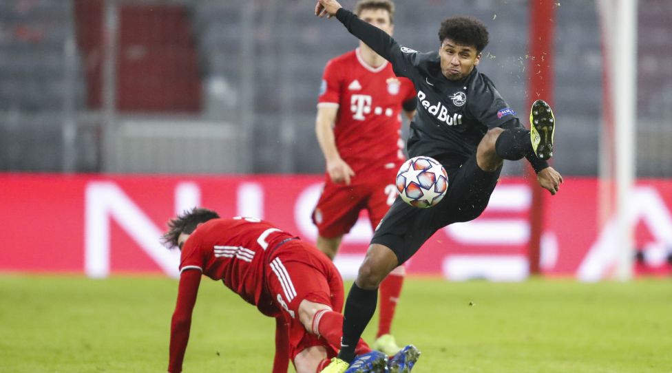 MUNICH,GERMANY,25.NOV.20 - SOCCER - UEFA Champions League, group stage, FC Bayern Muenchen vs Red Bull Salzburg. Image shows Karim Adeyemi (RBS). Photo: GEPA pictures/ Jasmin Walter