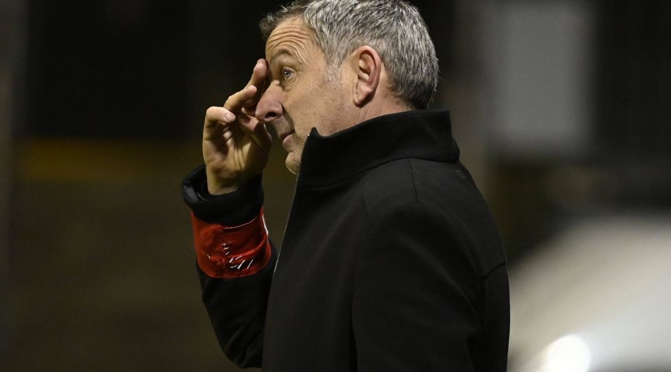 FOREST, BELGIUM - DECEMBER 18 : Dominik Thalhammer head coach of Cercle Brugge looks dejected during the Jupiler Prol League match between Union and CS Brugge on December 18, 2021 in Forest, Belgium, 18/12/2021  Union v CS Brugge - Jupiler Pro League PhotoNews/Panoramic PUBLICATIONxINxGERxSUIxAUTxHUNxONLY 775668310