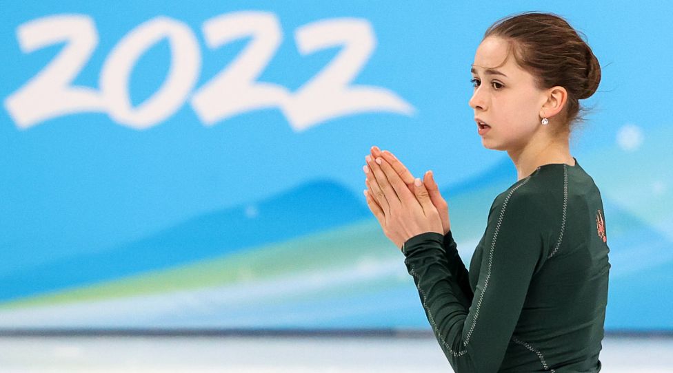BEIJING, CHINA  FEBRUARY 11, 2022: Figure skater Kamila Valieva of Team ROC is seen during a training session at Capital Indoor Stadium at the 2022 Winter Olympic Games, Olympische Spiele, Olympia, OS Valery Sharifulin/TASS PUBLICATIONxINxGERxAUTxONLY TS1225E6