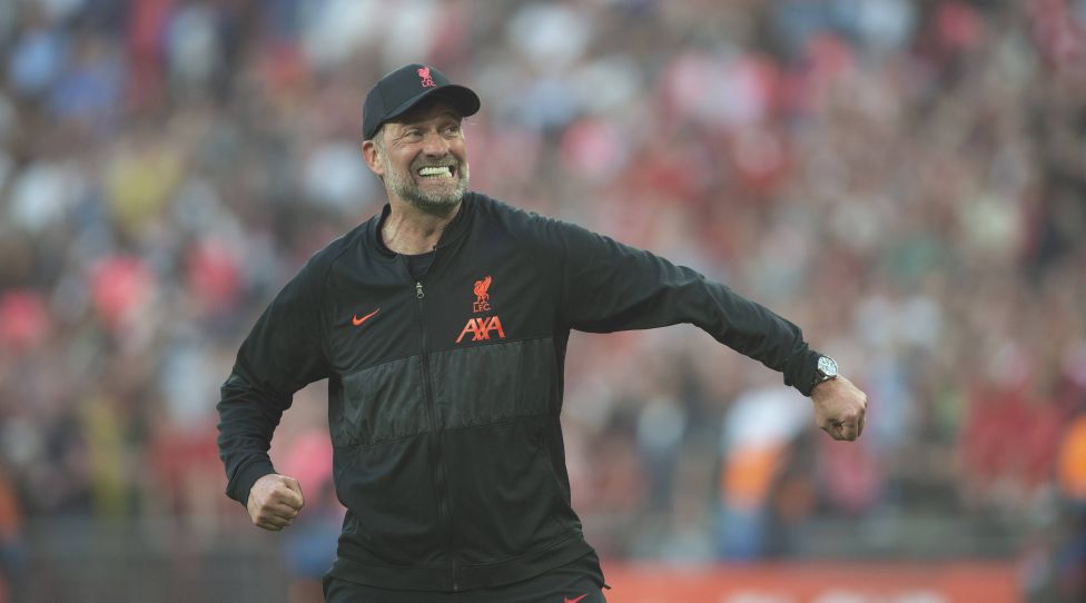Jürgen Klopp manager of Liverpool celebrates the victory during the The FA Cup Final match between Chelsea and Liverpool at Wembley Stadium, London, England on 14 May 2022. PUBLICATIONxNOTxINxUK Copyright: xSalvioxCalabresex 31960039