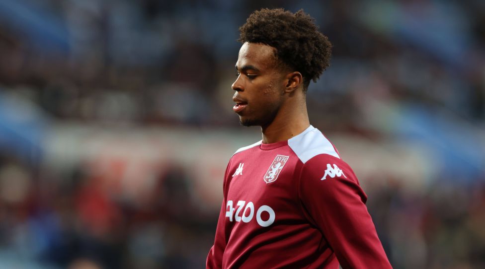 Mandatory Credit: Photo by Ryan Browne/Shutterstock 12792890ch Carney Chukwuemeka of Aston Villa. Aston Villa v Leeds United, Premier League, Football, Villa Park, Birmingham, UK - 09 Feb 2022 EDITORIAL USE ONLY No use with unauthorised audio, video, data, fixture lists, club/league logos or live services. Online in-match use limited to 120 images, no video emulation. No use in betting, games or single club/league/player publications. Aston Villa v Leeds United, Premier League, Football, Villa Park, Birmingham, UK - 09 Feb 2022 EDITORIAL USE ONLY No use with unauthorised audio, video, data, fixture lists, club/league logos or live services. Online in-match use limited to 120 images, no video emulation. No use in betting, games or single club/league/player publications. PUBLICATIONxINxGERxSUIxAUTXHUNxGRExMLTxCYPxROMxBULxUAExKSAxONLY Copyright: xRyanxBrowne/Shutterstockx 12792890ch