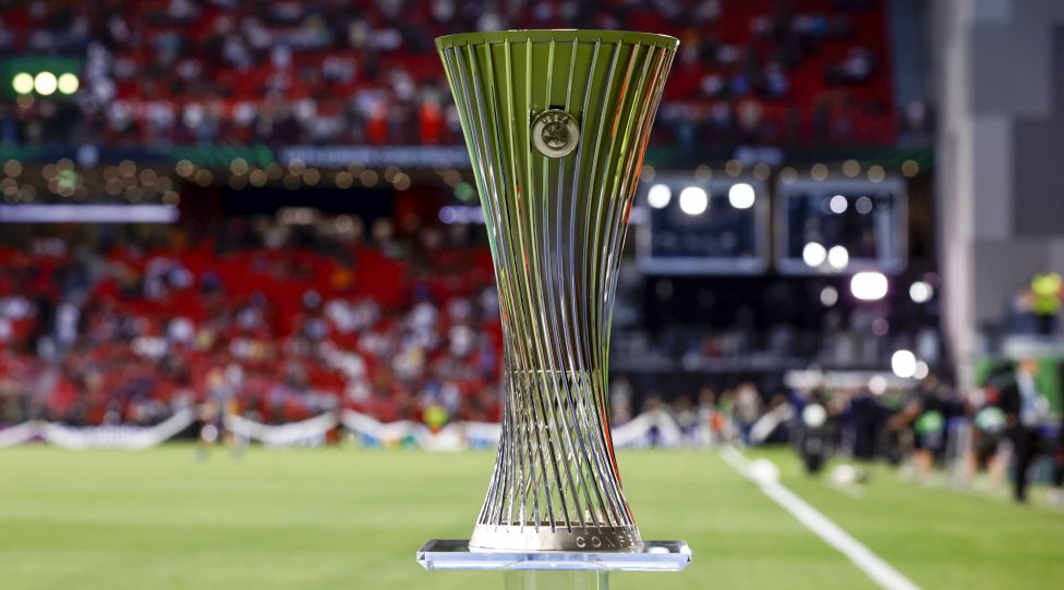 TIRANA - Conference League trophy, Conference League cup, Conference League cup during the UEFA Conference League final match between AS Roma and Feyenoord at the Arena Kombetare on May 25, 2022 in Tirana, Albania. ANP MAURICE VAN STEEN UEFA Europa Conference League FINAL 2021/2022 xVIxANPxSportx/xxANPxIVx *** TIRANA Conference League trophy, Conference League cup, Conference League cup during the UEFA Conference League final match between AS Roma and Feyenoord at the Arena Kombetare on May 25, 2022 in Tirana, Albania ANP MAURICE VAN STEEN UEFA Europa Conference League FINAL 2021 2022 xVIxANPxSportx xxANPxIVx 449290038 originalFilename: 449290038.jpg
