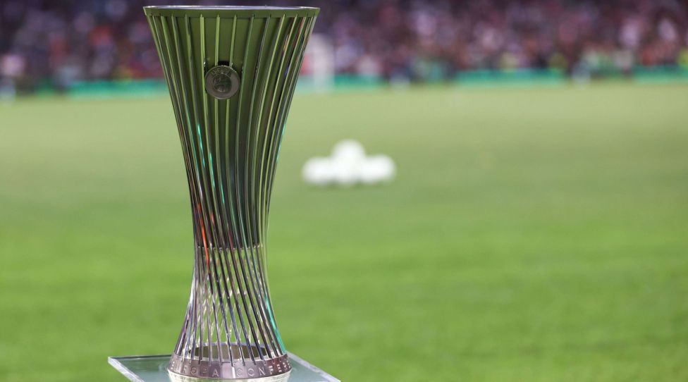 SOCCER - UEFA ECL, Roma vs Feyenoord TIRANA,ALBANIA,25.MAY.22 - SOCCER - UEFA Europa Conference League, final, AS Roma vs Feyenoord Rotterdam. Image shows a feature of the conference league trophy. PUBLICATIONxNOTxINxAUTxSUIxSWE GEPAxpictures/xArminxRauthner