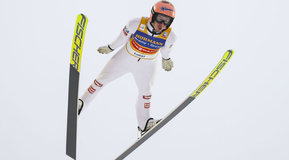 LAHTI,FINLAND,25.MAR.23 - NORDIC SKIING, SKI JUMPING - FIS World Cup, normal hill, team, men. Image shows Stefan Kraft (AUT). Photo: GEPA pictures/ Patrick Steiner