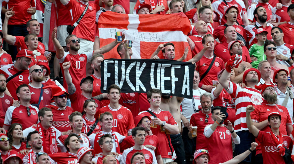 Für diesen Banner wurde Dänemark von der UEFA bestraft
